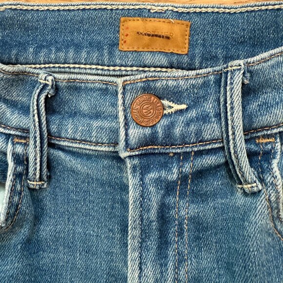 MOTHER The Kick It Ankle Fray distressed high-rise straight-leg jeans NWOT/24 - Picture 12 of 12